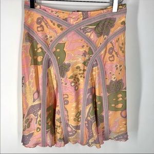 Armani Exchange AX 100% Silk Flutter Skirt Sz 0